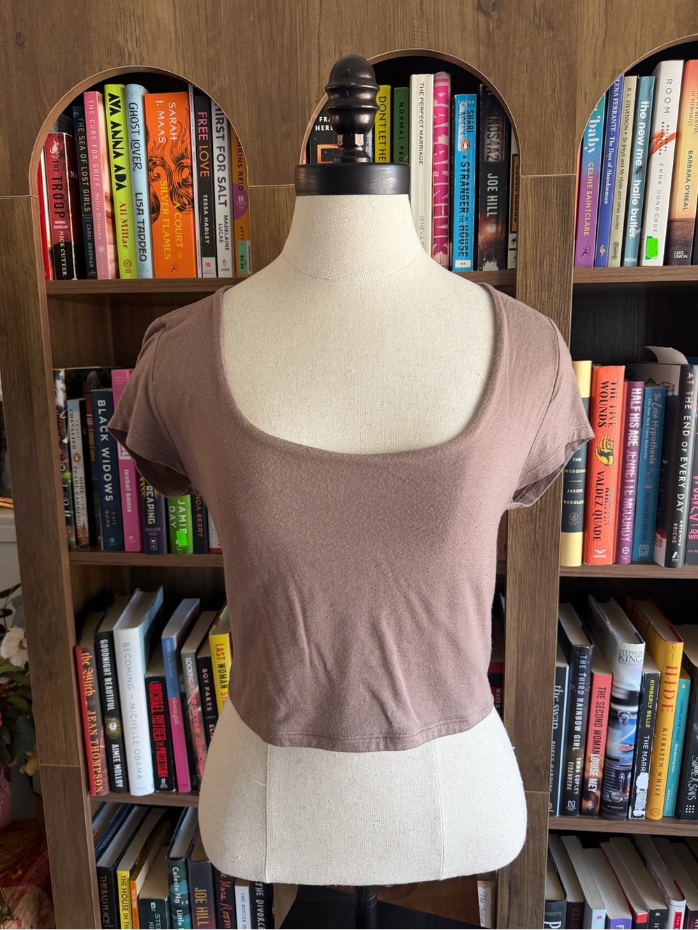 PacSun Scoop Neck Crop Top in Mauve